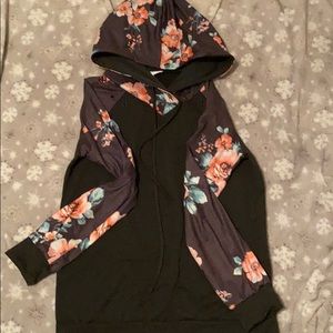 grey floral flower sweatshirt